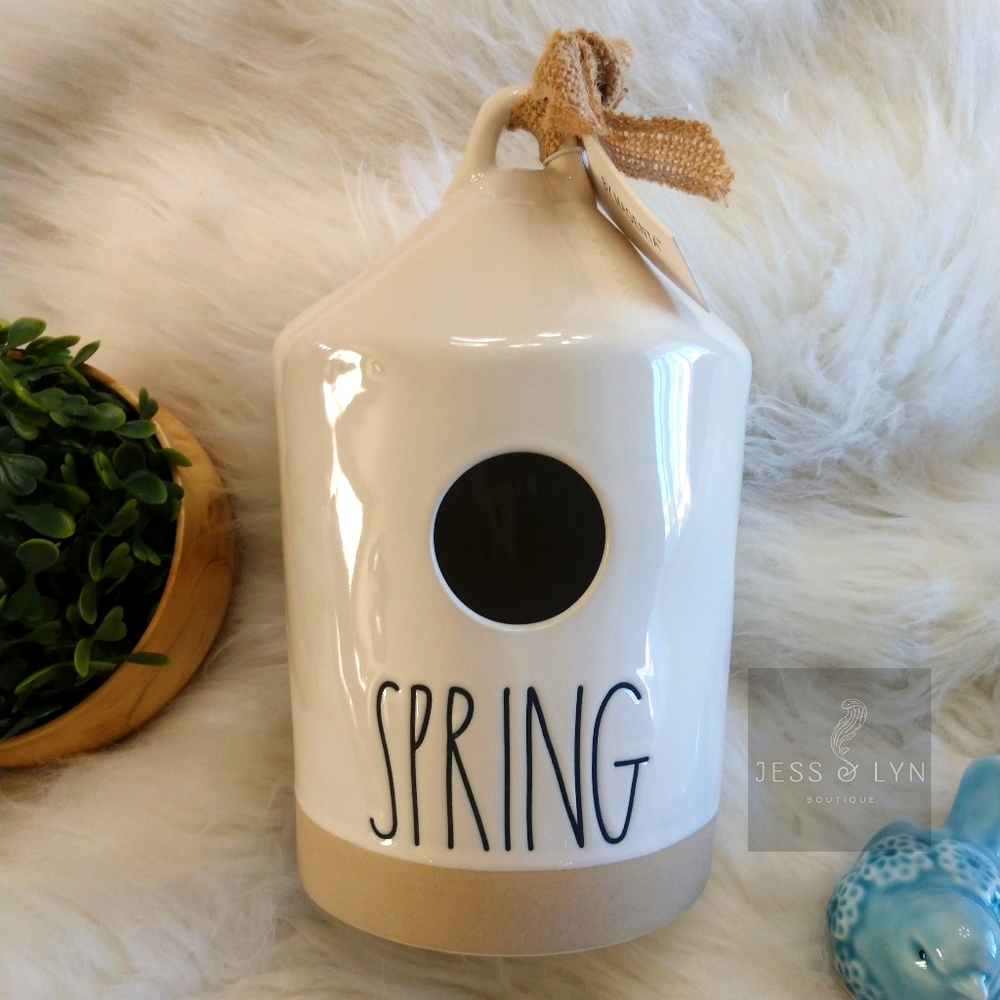 RAE DUNN Spring Glazed Ceramic Birdhouse - Picture 1 of 11